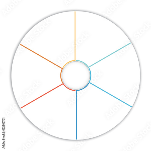 Template infographic Pie chart diagram 6 options