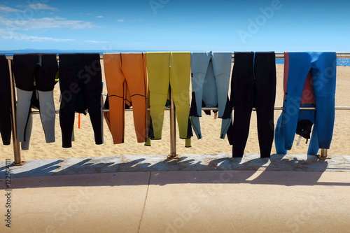 Canvas Print Drying Wet Suits