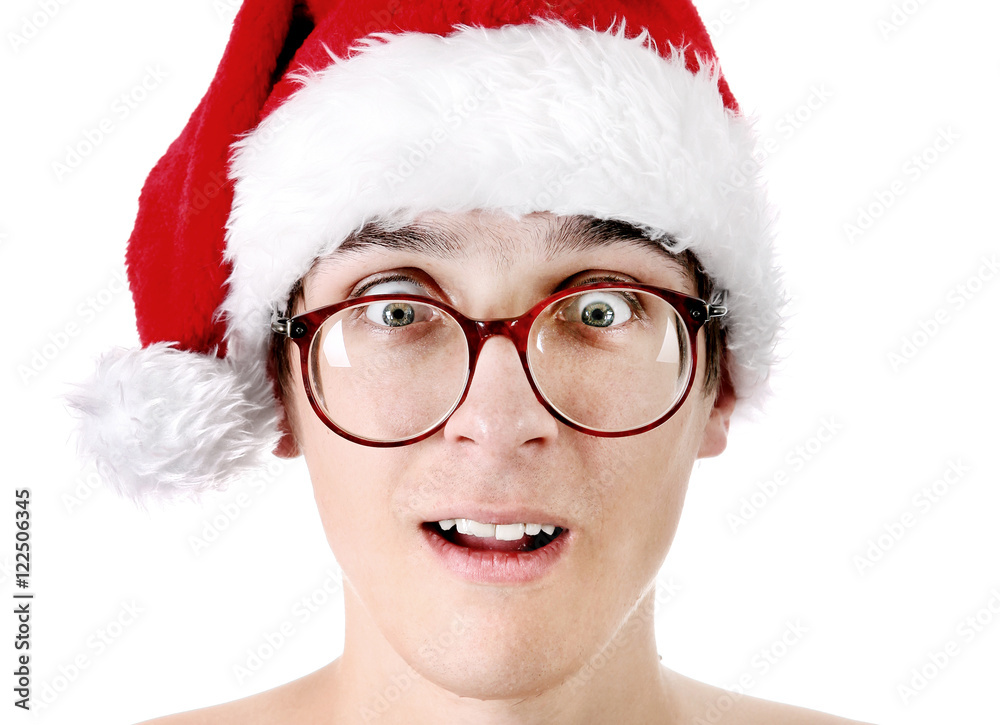 Teenager in Santa Hat Teenager in Santa Hat