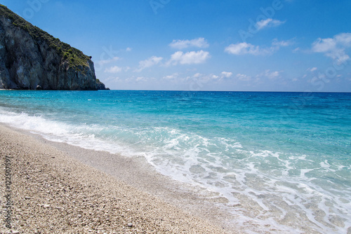 Milos beach near the Agios Nikitas village on Lefkada, Greece