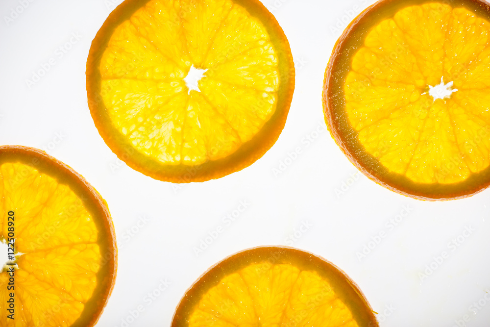 slice of orange on white background slice of orange on white background