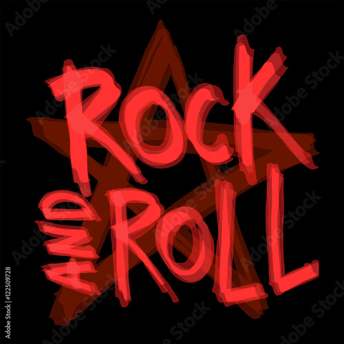 Rock and roll background design. Vector illustration.