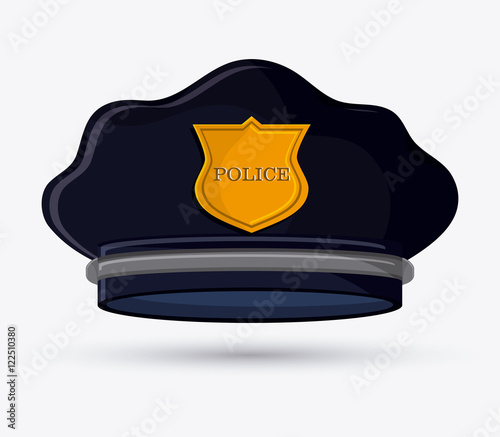 police hat icon. Accessory cloth costume and wear theme. Colorful and isolated design. Vector illustration
