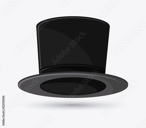 top hat icon. Accessory cloth costume and wear theme. Colorful and isolated design. Vector illustration