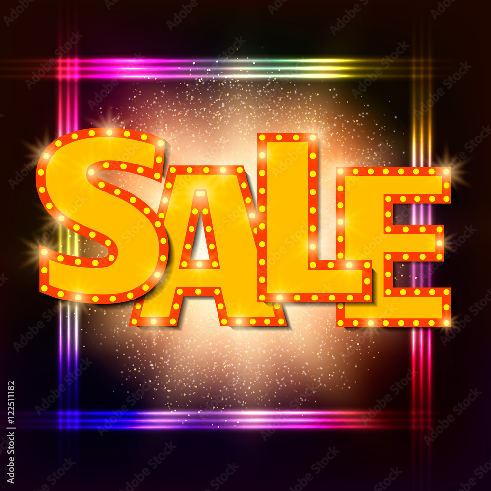 Shining sale background on black Shining sale background on black