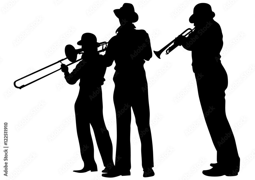 Concert of jazz music on white background Concert of jazz music on white background