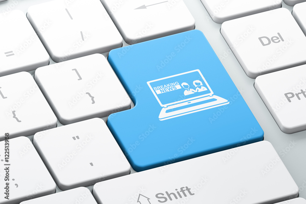 News concept: Breaking News On Laptop on computer keyboard background News concept: Breaking News On Laptop on computer keyboard background