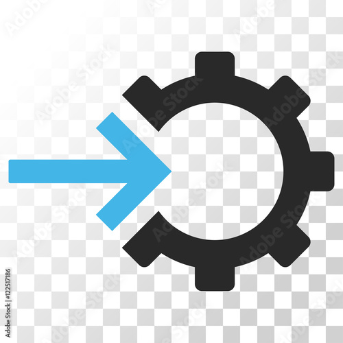 Cog Integration vector icon. Image style is a flat blue and gray colors icon symbol.