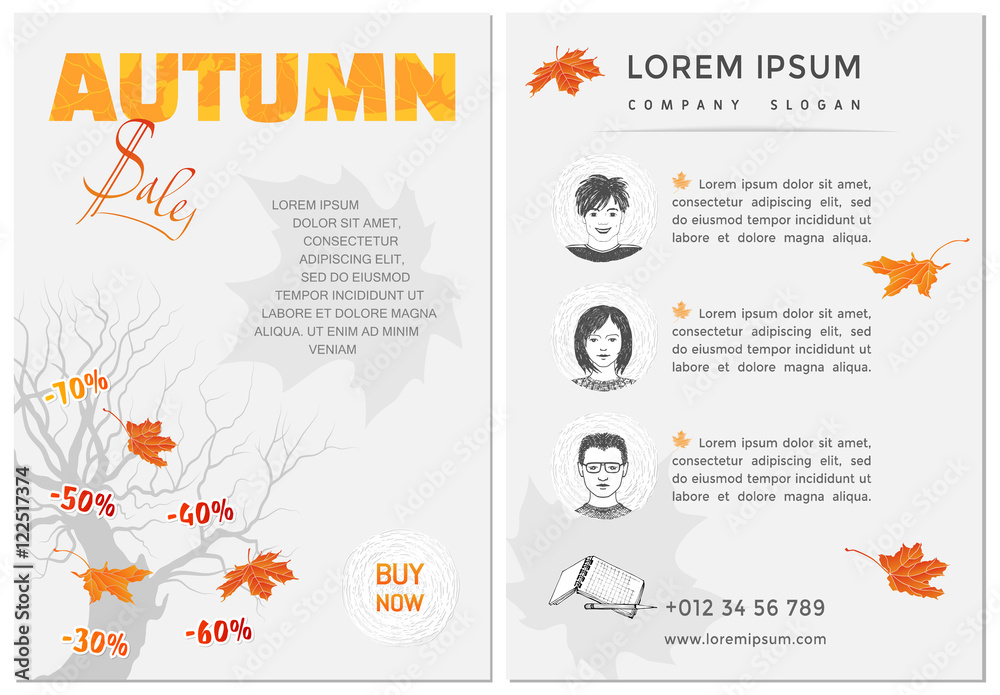Naklejka premium Two pages of sale flayer
