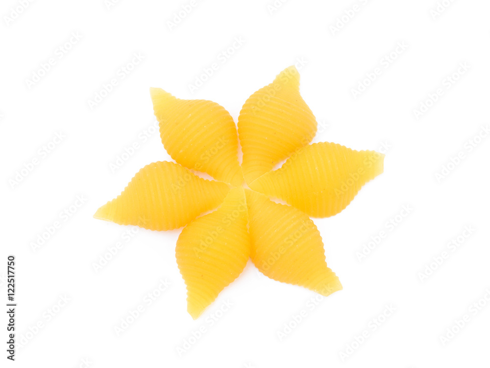 Pasta shells isolated with white background Pasta shells isolated with white background