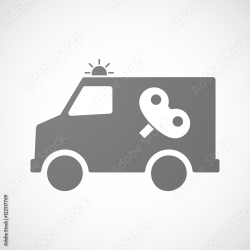 Isolated ambulance icon with a toy crank