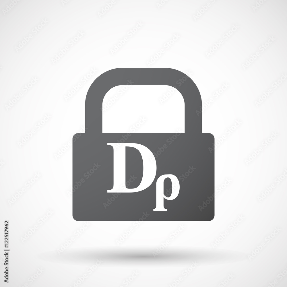 Isolated lock pad icon with a drachma currency sign Isolated lock pad icon with a drachma currency sign