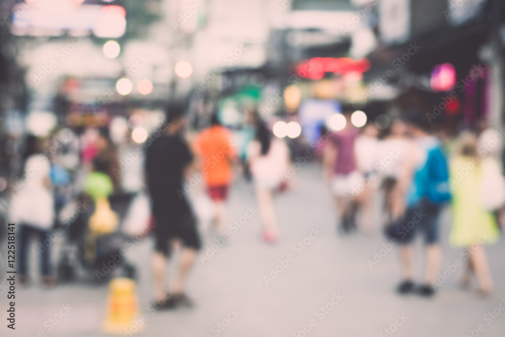 People in bokeh, Crowd of people in Bang La Road