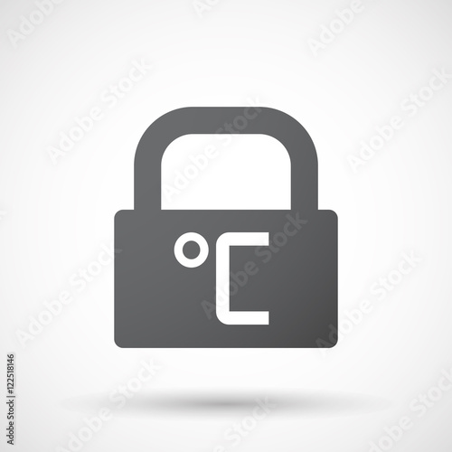 Isolated lock pad icon with  a celsius degree sign
