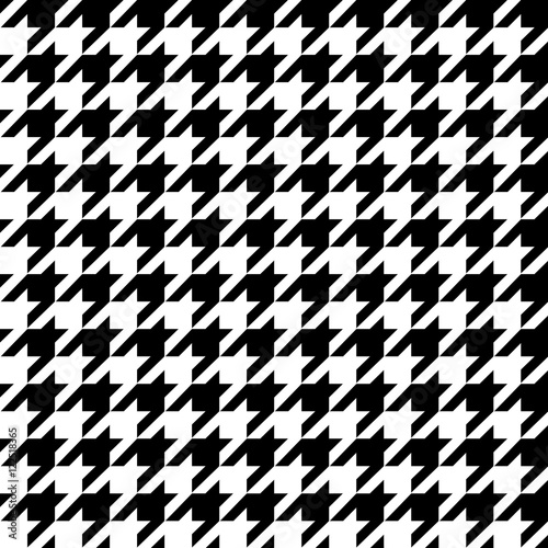 Fashionable seamless pattern hundstuth black and white textiles