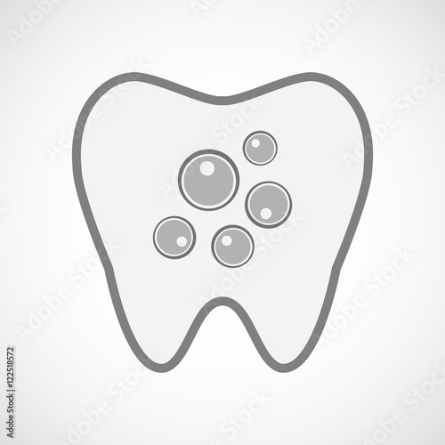 Isolated line art tooth icon with oocytes