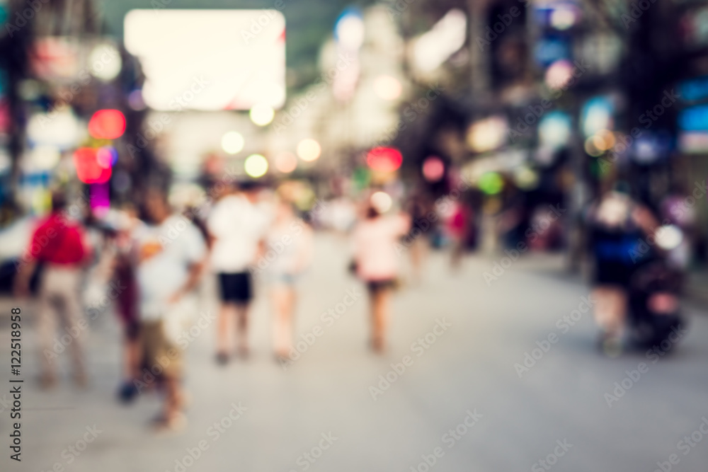 People in bokeh, Crowd of people in Bang La Road