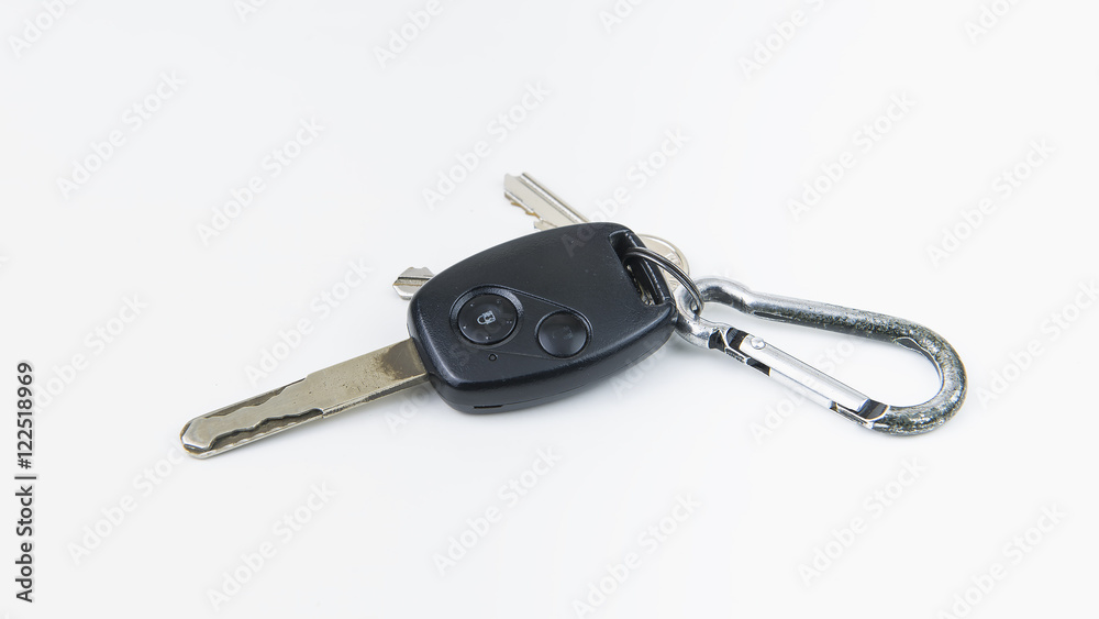keys and car key isolated on white background keys and car key isolated on white background