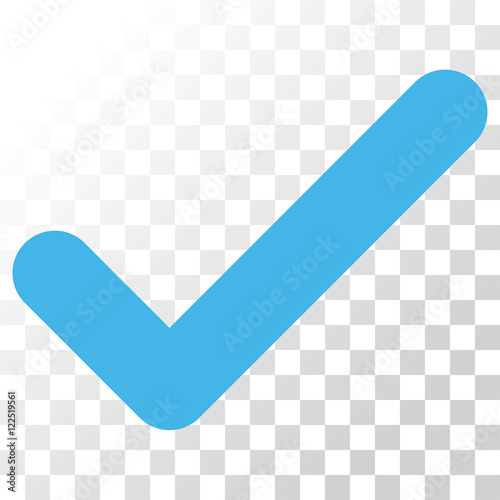 Ok vector icon. Image style is a flat blue and gray colors pictograph symbol.