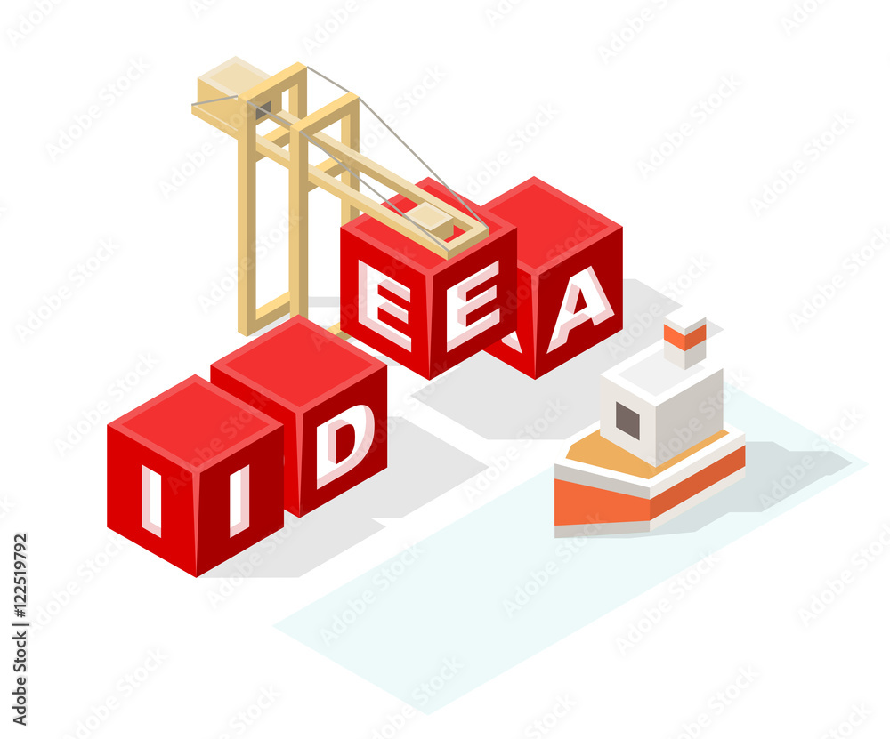 Isolated Creative Red Block Word Isolated Creative Red Block Word