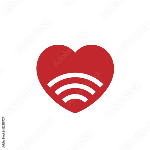 signal love icon ,love WiFi logo vector, love WiFi zone logo