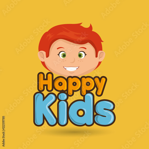 cartoon boy happy kids smile vector illustration eps 10