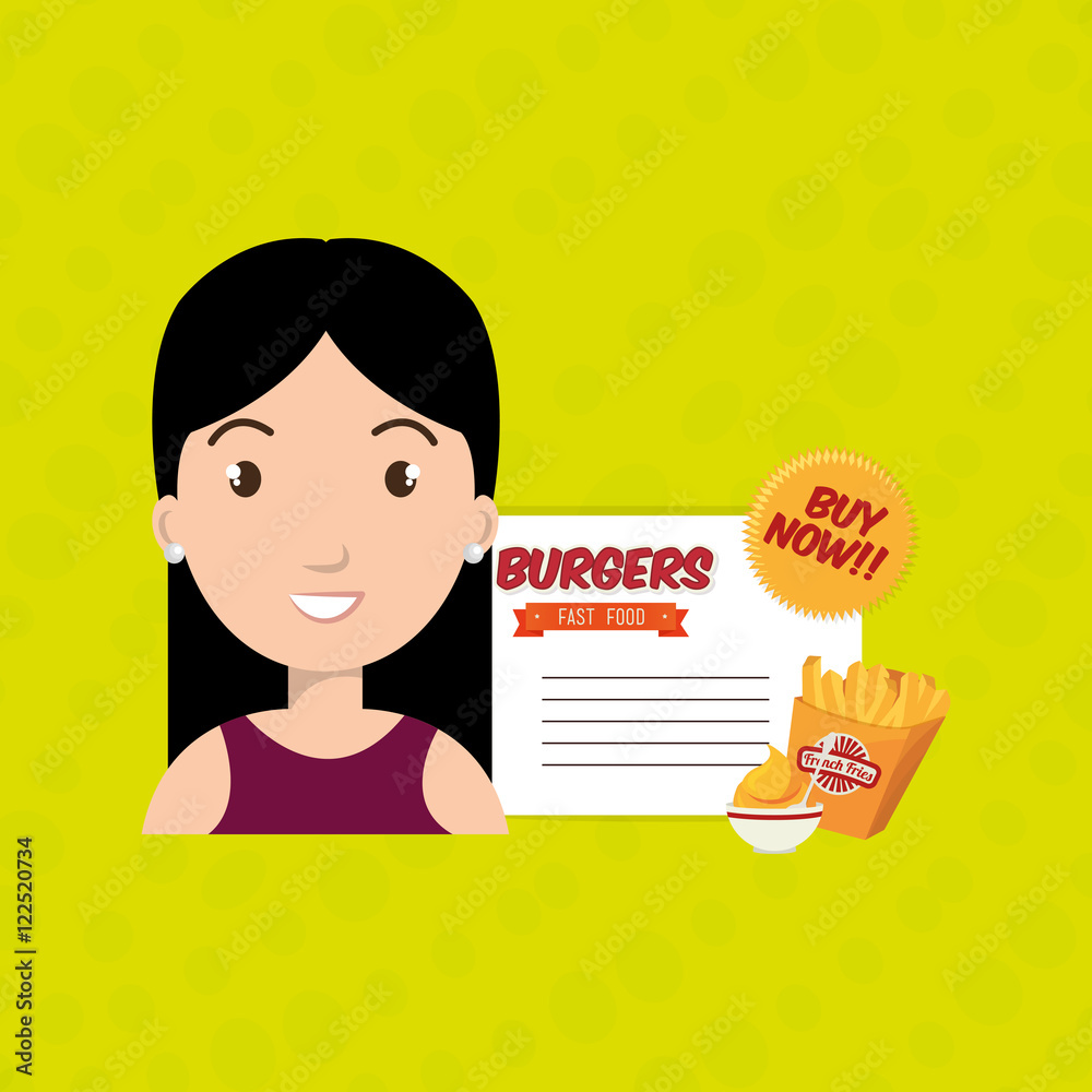 child cartoon girl fast food vector illustration child cartoon girl fast food vector illustration