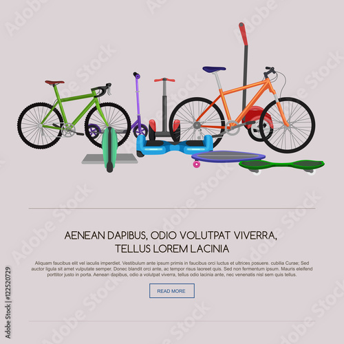 isolated electric scooter with power battery, one and two-wheeled mobility electric vehicle vector illustration