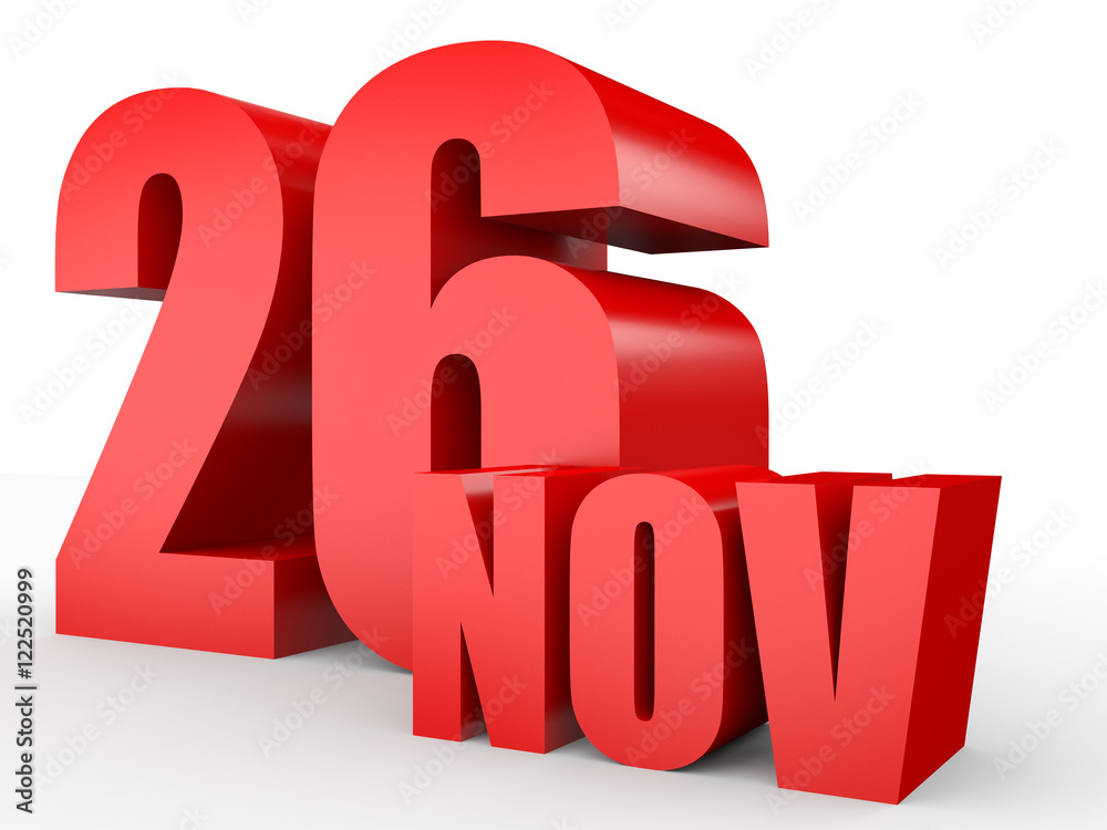 November 26. Text on white background. StockIllustration Adobe Stock