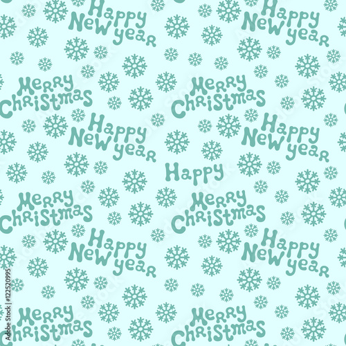 Merry Christmas and Happy New Year 2017. Christmas season hand drawn seamless pattern. Vector illustration. Doodle style. Decorations. Winter holiday backgrounds for design. Snowflakes, Santa. Blue