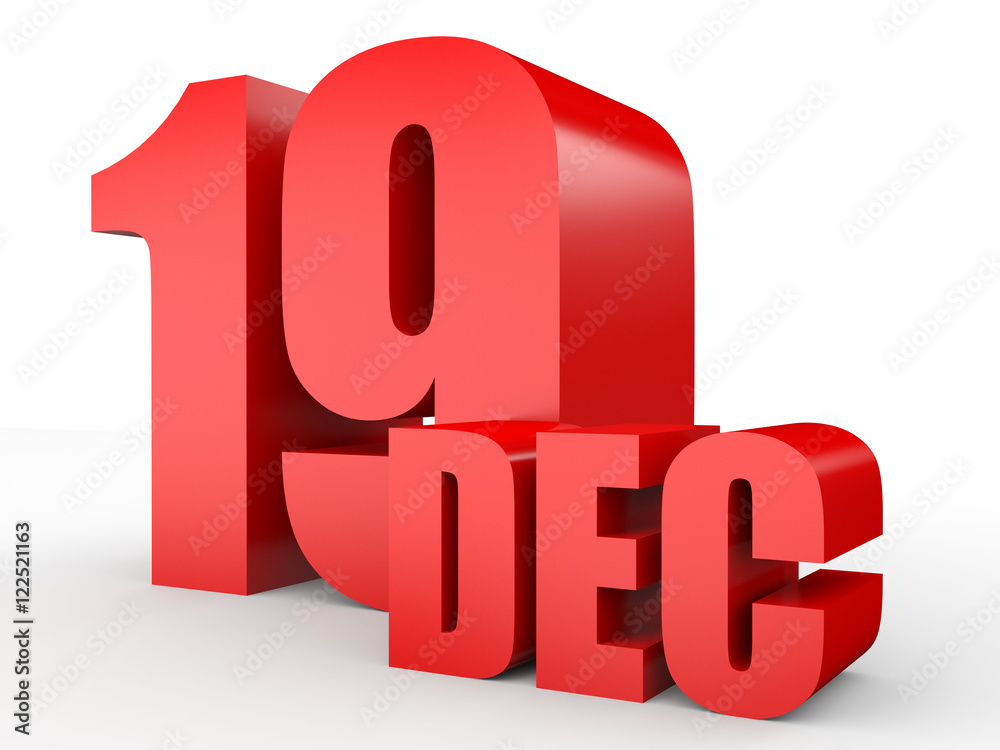 December 19. Text on white background. December 19. Text on white background.