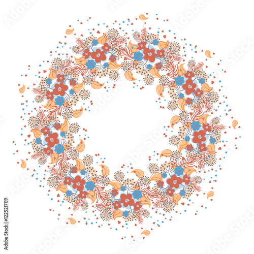 Frame with leaf and flowers for your design.