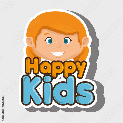 cartoon girl happy kids smile vector illustration eps 10