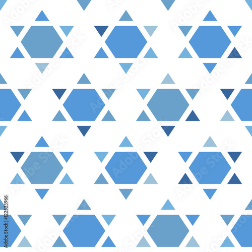 Star of David vector seamless pattern. Jewish background