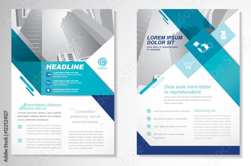 Vector Brochure Flyer design Layout template, size A4, Front page and back page, infographics. Easy to use and edit.