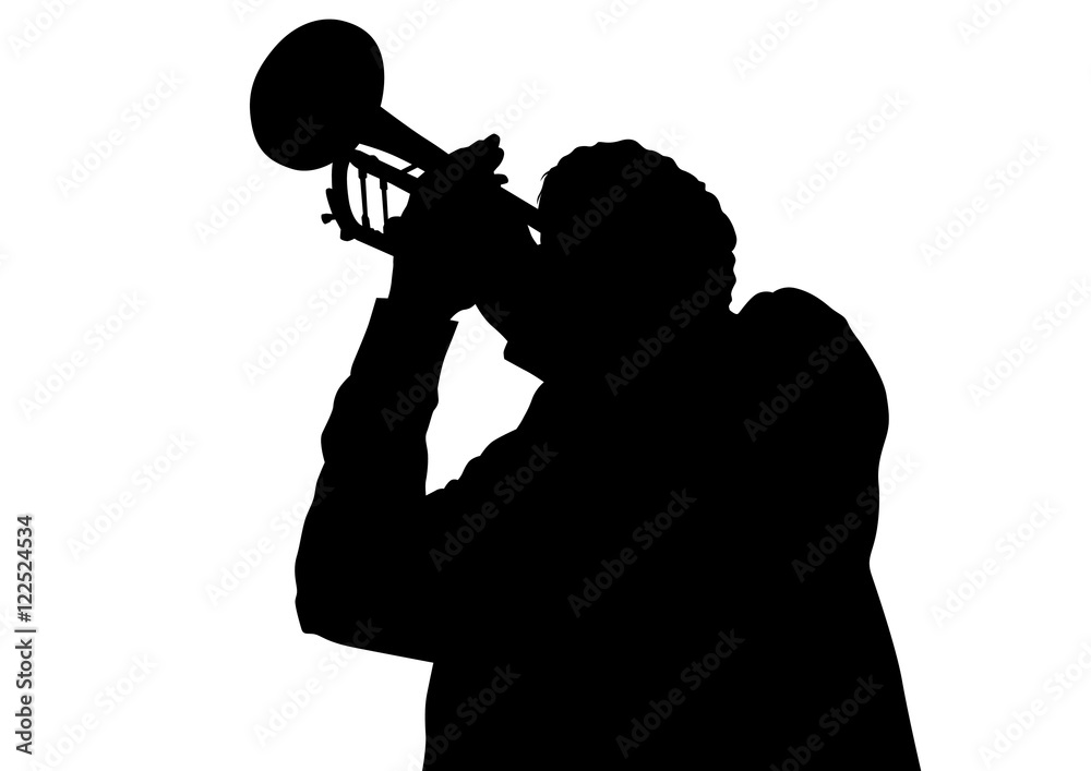 Obraz premium Concert of jazz music on white background