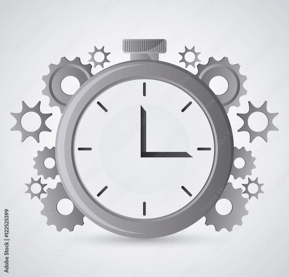 Gears and chronometer icon. Time instrument and tool theme. Colorful design. Vector illustration Gears and chronometer icon. Time instrument and tool theme. Colorful design. Vector illustration