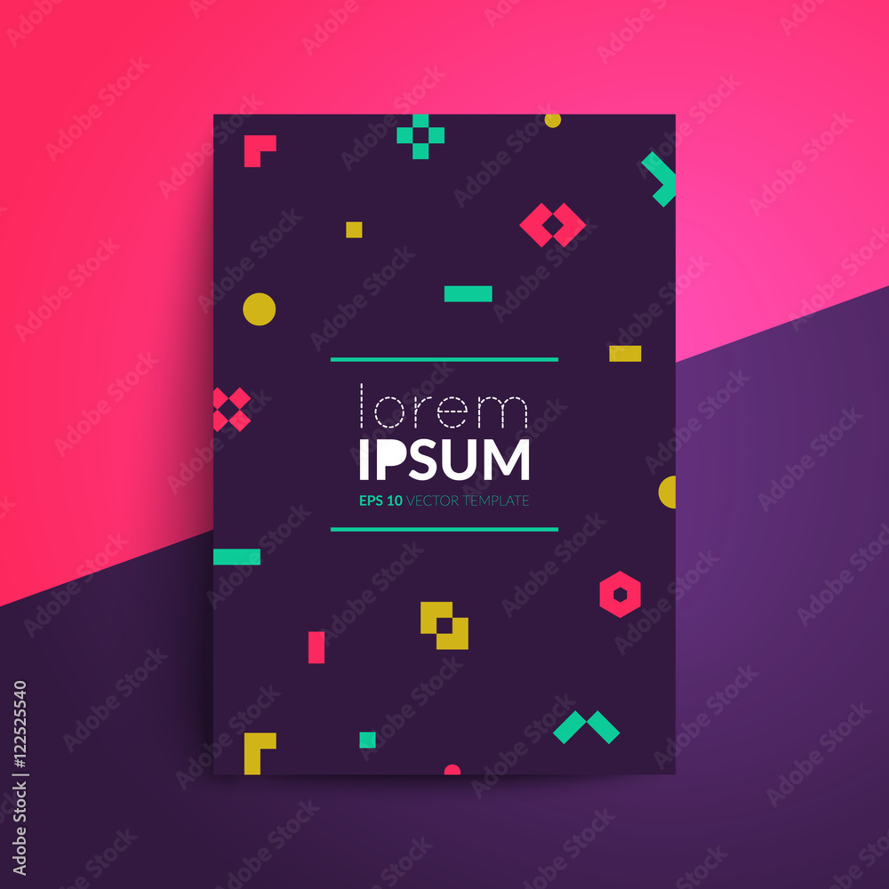Brochure cover design. Colorful Isometric shapes composition. A4 format template for business card,poster,flyer etc. Brochure cover design. Colorful Isometric shapes composition. A4 format template for business card,poster,flyer etc.