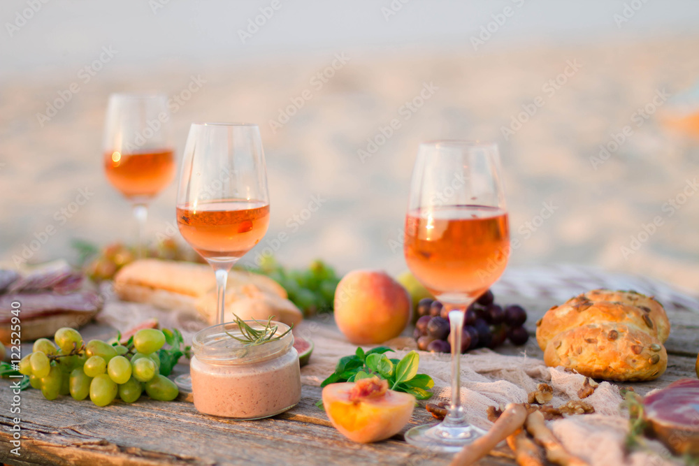 Food Table Healthy Delicious and wine. Meal Concept Food Table Healthy Delicious and wine. Meal Concept