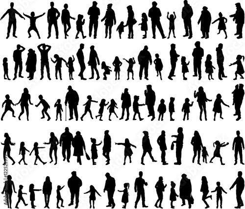 Large collection of silhouettes concept.