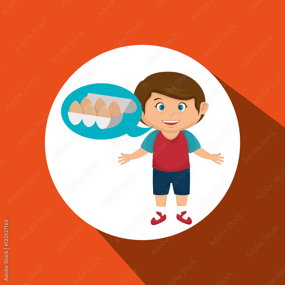 boy cartoon eggs food health vector illustration eps 10 boy cartoon eggs food health vector illustration eps 10