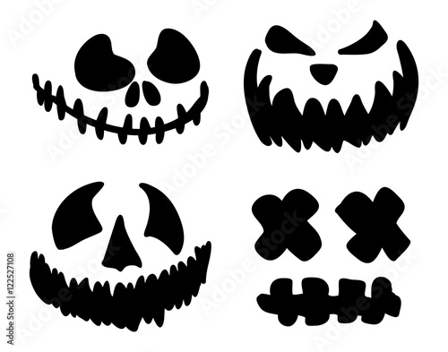 scary, pumpkin face vector symbol icon design