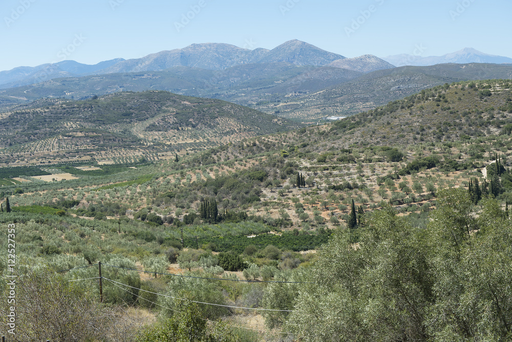 Landschaft bei Mykene, Peloponnes, Griechenland
