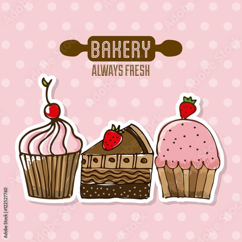bakery shop always fresh products vector illustration design