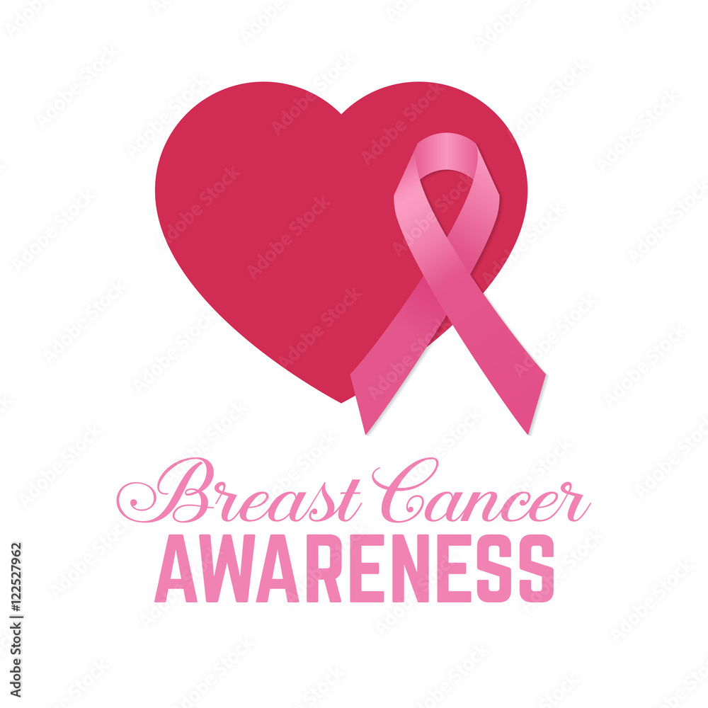 Breast cancer awareness pink card.