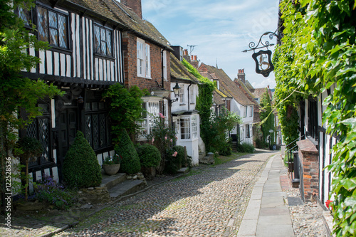 Rye old town  mermaid street with Tudor house in the front