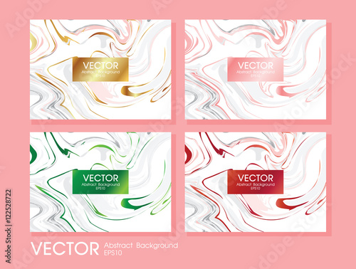 Creative modern business cards, invitations set with abstract marble texture vector photo