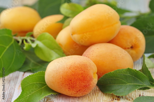 Fresh ripe apricots on the table