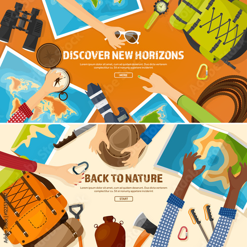Travel and tourism. Flat style. World, earth map. Globe. Trip, tour, journey, summer holidays. Travelling,exploring worldwide. Adventure,expedition. Table, workplace. Traveler. Navigation.