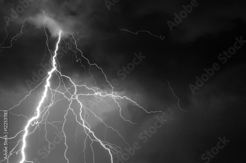 Heavy storm bringing thunder, lightnings and rain